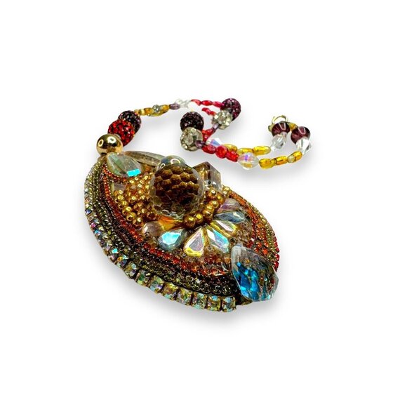 Vintage Wendy Gell Crystal Encrusted 1982 Signed Necklace 22" One of One - Picture 4 of 14